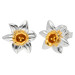 Silver & Yellow Gold Vermeil Narcissus Flower Stud Earrings