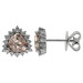 18ct White Gold Morganite & Diamond Halo Stud Earrings
