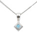 9ct White Gold 3mm Topaz Solitaire Diamond Shape Pendant
