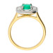18ct Gold 0.70ct Emerald & 0.30ct Diamond Cluster Ring