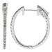 18ct White Gold Diamond Oval Hoop Earrings