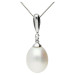 9ct White Gold Pearl & Diamond Pendant