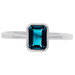 9ct White Gold London Blue Topaz Octagon Solitaire Ring