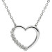 18ct White Gold Diamond Heart Shape Pendant Necklace