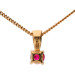 9ct Yellow Gold 0.10ct Round Ruby Solitaire Pendant