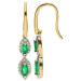 9ct Yellow Gold Diamond & 0.32ct Emerald Earrings