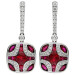 18ct White Gold Diamond & 2.19ct Ruby Drop Earrings