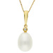 18ct Yellow Gold Rice Pearl & Diamond Pendant