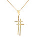 9ct Yellow Gold & Cubic Zirconia Double Cross Pendant