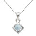 9ct White Gold 1.00ct Aquamarine Solitaire Pendant