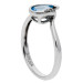 9ct White Gold Blue Topaz & Diamond Curl Ring