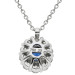 18ct White Gold Diamond & Sapphire Pendant