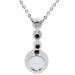 9ct White Gold Aquamarine & Diamond Drop Pendant Necklace