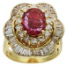 Pre Owned 14ct Yellow Gold Ruby & Diamond Dress Ring