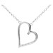 9ct White Gold Diamond Heart Necklace