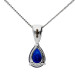 9ct White Gold 0.75ct Sapphire Solitaire Pendant