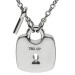 18ct White Gold Diamond Padlock & Key Necklace