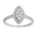 9ct White Gold 0.50ct Diamond Navette Cluster Ring
