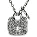 18ct White Gold Diamond Padlock & Key Necklace