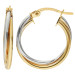 9ct Yellow & White Gold 18mm Twisted Hoop Earrings