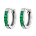 9ct White Gold 0.35ct Emerald Hinged Hoop Earrings