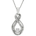 9ct White Gold 0.20ct Diamond Fancy Infinity Pendant