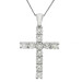 9ct White Gold 0.50ct Diamond Cross Pendant