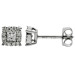 9ct White Gold & Diamond Square Halo Stud Earrings
