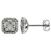 9ct White Gold & Diamond Halo Cluster Stud Earrings