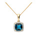 9ct Yellow Gold Topaz & Diamond Pendant