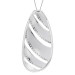 Sterling Silver Sculptured Shape Cubic Zirconia Pendant