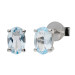 9ct White Gold 0.80ct Oval Aquamarine Solitaire Stud Earrings