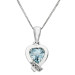 9ct White Gold Aquamarine & Diamond Heart Pendant