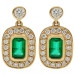 18ct Yellow Gold Diamond & Emerald Earrings