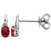 9ct White Gold Ruby & Diamond Drop Stud Earrings