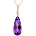 9ct Yellow Gold Amethyst & Diamond Fancy Pendant Necklace