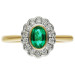18ct Yellow Gold Diamond & 0.40ct Emerald Ring 