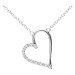 9ct White Gold Diamond Heart Necklace