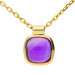 9ct Yellow Gold Amethyst Solitaire Pendant