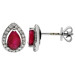 9ct White Gold Diamond & 0.96ct Ruby Earrings