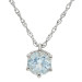9ct White Gold Aquamarine Solitaire Pendant
