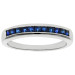 9ct White Gold Channel Set Sapphire Half Eternity Ring