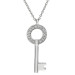 18ct White Gold & Diamond Key Pendant