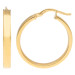 9ct Yellow Gold 23mm Square Edge Hinged Hoops