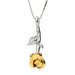 Silver & Yellow Gold Vermeil Rose Flower Pendant