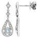 9ct White Gold Aquamarine & Diamond Drop Earrings