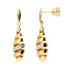 9ct Gold Diamond Spiral Drop Earrings