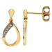 9ct Yellow Gold Diamond Teardrop Drop Earrings