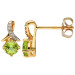 9ct Yellow Gold Peridot & Diamond Stud Earrings
