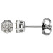 9ct White Gold Diamond Flower Cluster Stud Earrings